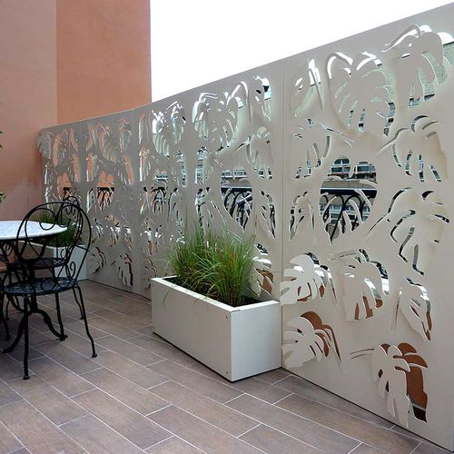 Разделительная перегородка панель - MONSTERA  - Logical Space design - из алюминия / из кортеновской стали / стиль машрабия