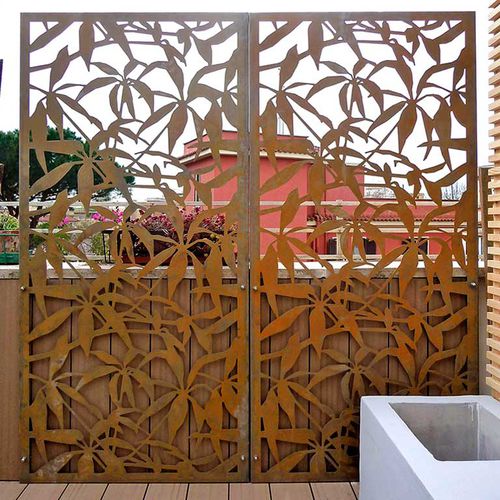 Разделительная перегородка панель - SCHEFFLERA  - Logical Space design - из алюминия / из кортеновской стали / стиль машрабия