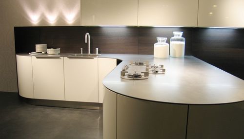 Рабочая поверхность из нержавеющей стали - 4MM - ABK InnoVent - для кухни / с квадратным краем