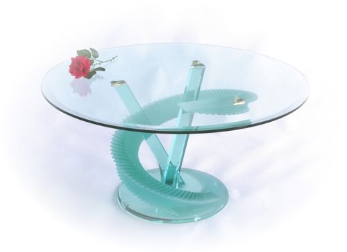 Современный журнальный столик - SPIRALE - MIROITERIE PETITJEAN - из стекла / круглый / для бытового использования