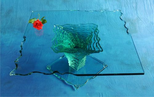 Современный журнальный столик - ATLANTIDE - MIROITERIE PETITJEAN - из стекла / квадратный / для бытового использования
