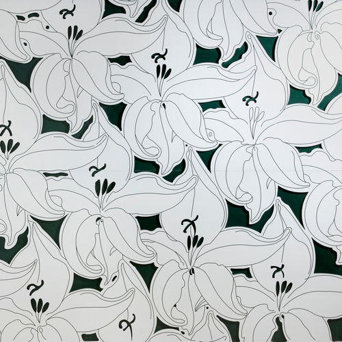 Декоративная панель для внутренней компоновки - PD022 FLORAL - Decustik - текстурированный / 3D / белый