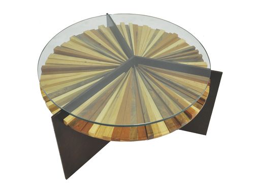 Современный журнальный столик - MANDALA LIGHT FINISH - Rotsen Furniture - из дерева / круглый / из вторичных материалов