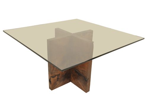 Современный стол - CLARO WALNUT - Rotsen Furniture - из стекла / квадратный / из вторичных материалов