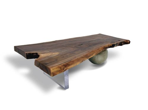 Современный журнальный столик - WALNUT PLEXI & METAL - Rotsen Furniture - из дерева / из вторичных материалов / для бытового использования