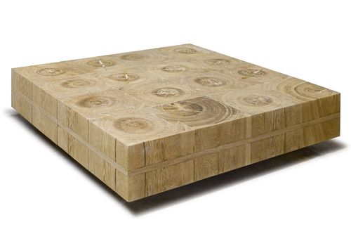 Современный журнальный столик - MANTEIGA - Rotsen Furniture - из дерева / квадратный / из вторичных материалов