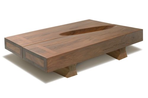 Современный журнальный столик - ELLIPSE - Rotsen Furniture - из дерева / прямоугольный / из вторичных материалов