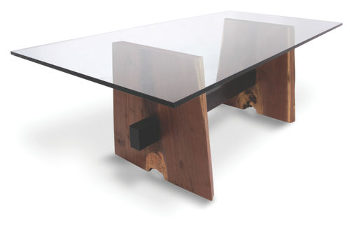Современный стол - WALNUT BASE - Rotsen Furniture - из стекла / прямоугольный / из вторичных материалов