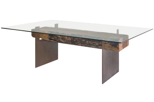 Современный стол - OITIS - Rotsen Furniture - из стекла / прямоугольный / из вторичных материалов