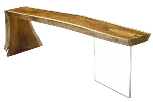 Современный стол-консоль - RAW EDGE LUCITE - Rotsen Furniture - из дерева / прямоугольный / из вторичных материалов