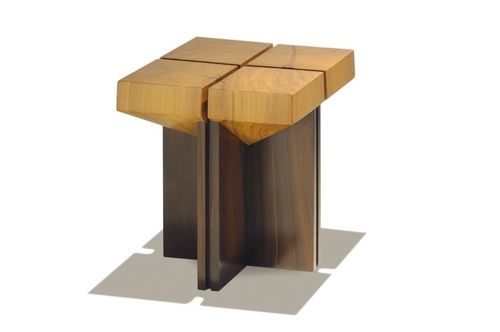 Современный табурет - PEROBA   - Rotsen Furniture - из дерева / с центральной опорой / из вторичных материалов