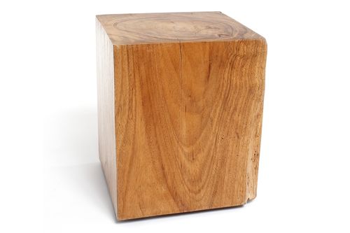 Современный табурет - NATURAL SQUARE   - Rotsen Furniture - из дерева / с центральной опорой / из вторичных материалов