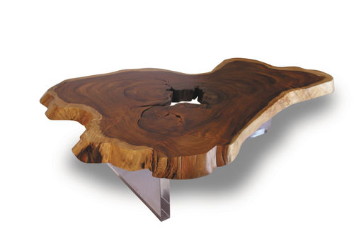 Современный журнальный столик - FLOATING SLAB LUCITE - Rotsen Furniture - из дерева / из вторичных материалов / для бытового использования