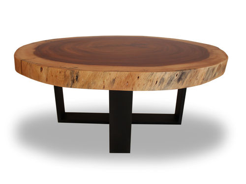 Современный журнальный столик - ROUND - Rotsen Furniture - из дерева / круглый / из вторичных материалов