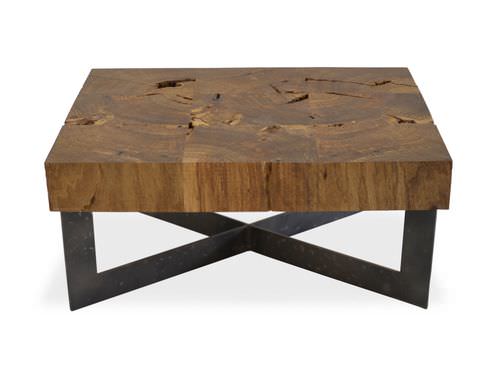 Современный журнальный столик - MOSAIC - Rotsen Furniture - из дерева / квадратный / из вторичных материалов