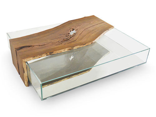 Современный журнальный столик - COCOBOLO - Rotsen Furniture - из стекла / из цельной древесины / прямоугольный