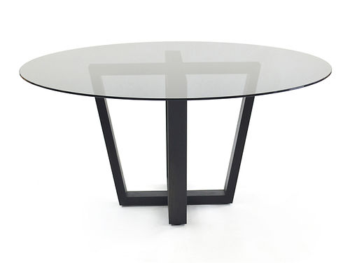 Современный обеденный стол - SMOKED GLASS - Rotsen Furniture - из дерева / из стекла / круглый