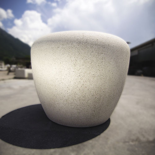 Кадка для садовых растений из восстановленного камня - SATURNO - BELLITALIA - круглая / с резервуаром / современная