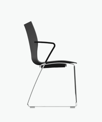 Современный стул для посетителей - ONYX I - Casala - для интерьера / из стали / из бука