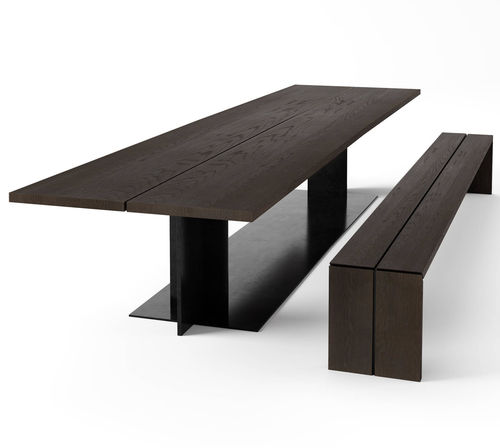 Современный комплект стол-лавки - SPLIT - Steininger Designers - из цельной древесины / из лакированной стали / на заказ
