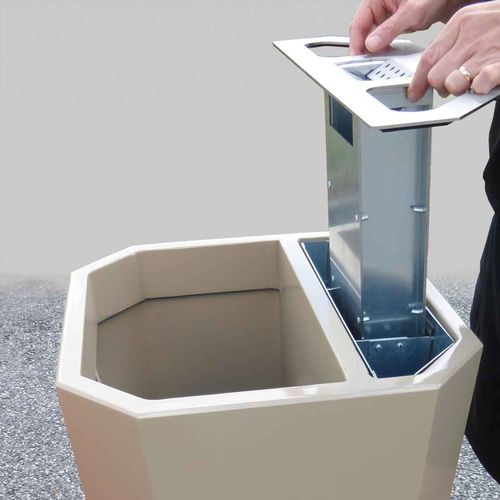 Кадка для садовых растений из волокнистого цемента - IPP45.45H80  - ATELIER SO GREEN - из гальванизированной стали / на заказ / модульная