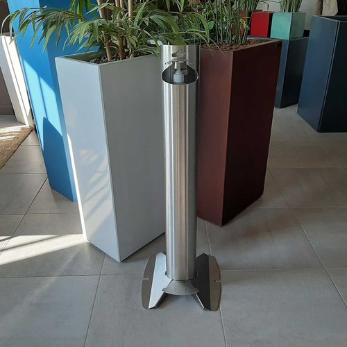Напольный диспенсер для дезинфицирующего средства - STEELAB SBD-HYMADE - ATELIER SO GREEN - отдельно стоящий / с педалью / персонализированный