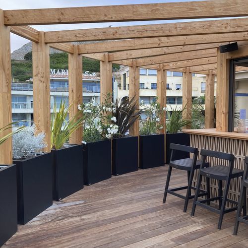 Кадка для садовых растений из гальванизированной стали - STEELAB SBA  - ATELIER SO GREEN - прямоугольная / на заказ / современная