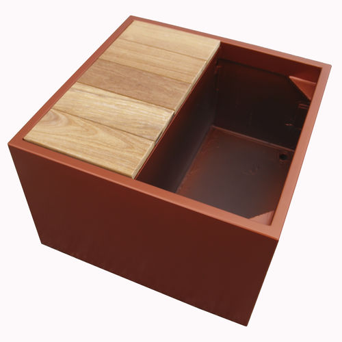 Кадка для садовых растений из волокнистого цемента - ICM75.75H50 - ATELIER SO GREEN - из дерева / прямоугольная / квадратная