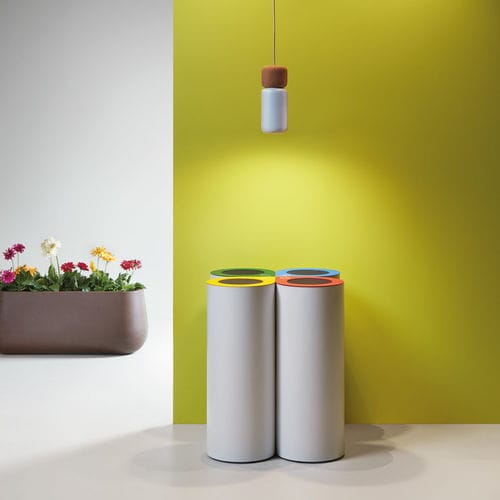 Общественный мусорный контейнер - DAVOS - Made Design Barcelona - с сортировкой / из листового металла / с крышкой