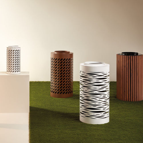 Общественный мусорный контейнер - NYON - Made Design Barcelona - из металла / со встроенной пепельницей / без крышки