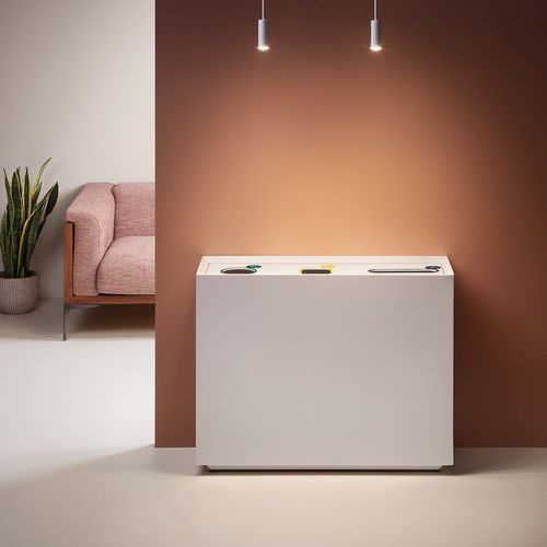 Общественный мусорный контейнер - ZELL - Made Design Barcelona - с сортировкой / из листового металла / с крышкой