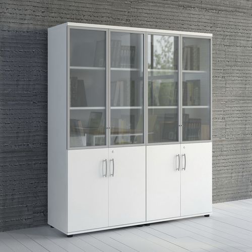 Низкий шкаф для папок - BASIC - MDD - высокий / из дерева / из стекла