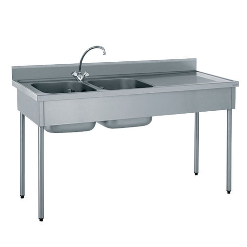 Кухонная раковина 2 чаши - 503 611 - Tournus - с сушкой / из нержавеющей стали / отдельностоящая