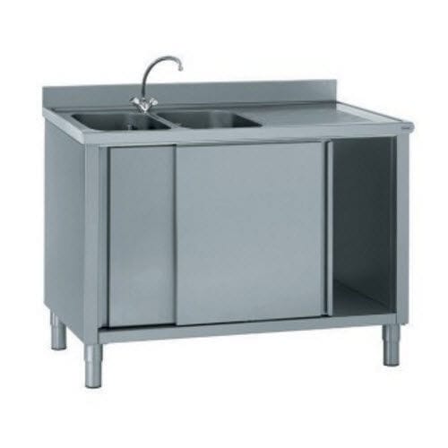 Тумба для раковины из нержавеющей стали из нержавеющей стали - CUPBOARDS - Tournus - на ножках / для профессиональной кухни / для профессионального использования