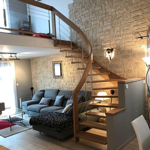 Лестница с поворотом на 90° - NOVA : 5298A - Créateur d'escaliers Treppenmeister - с деревянными ступеньками / деревянная конструкция / для бытового использования