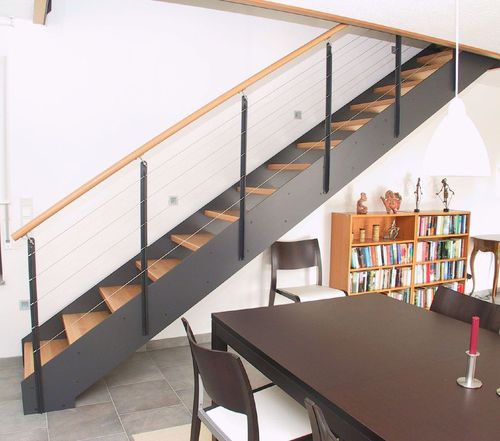 Прямая лестница - LOFT : 5009 - Créateur d'escaliers Treppenmeister - с деревянными ступеньками / деревянная конструкция / для бытового использования