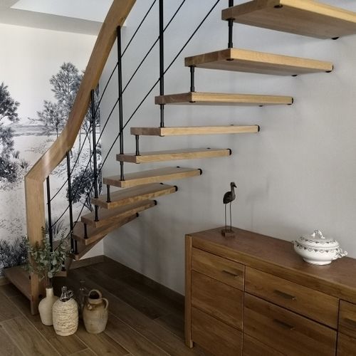 Подвесная лестница - Systemtreppe - Créateur d'escaliers Treppenmeister - прямая / с поворотом на 90° / с деревянными ступеньками
