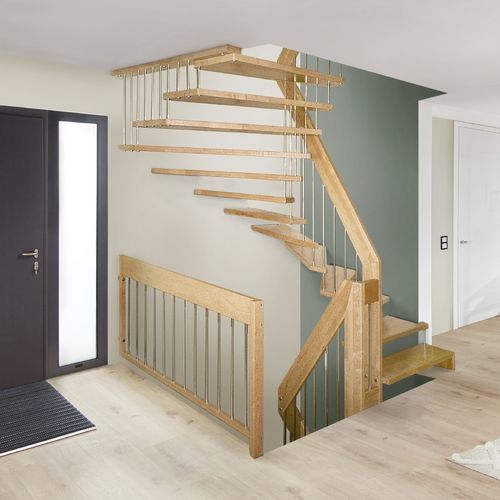 Подвесная лестница - VIVA - Créateur d'escaliers Treppenmeister - с поворотом на 180° / с деревянными ступеньками / с металлическими ступеньками
