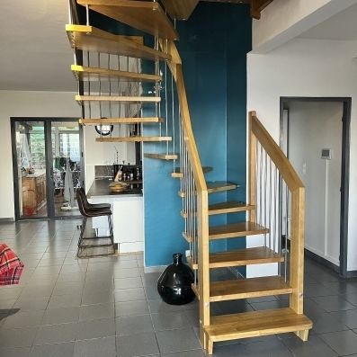 Лестница с поворотом на 180° - VIVA - Créateur d'escaliers Treppenmeister - с деревянными ступеньками / с металлическими ступеньками / из металла