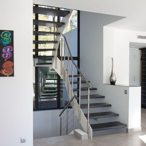 Лестница с поворотом на 90° - Créateur d'escaliers Treppenmeister - с поворотом на 180° / с деревянными ступеньками / из металла