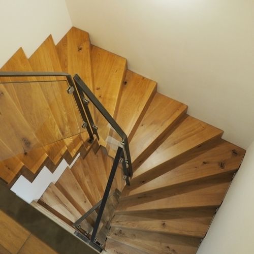 Лестница с поворотом на 90° - Créateur d'escaliers Treppenmeister - с поворотом на 180° / с деревянными ступеньками / из металла