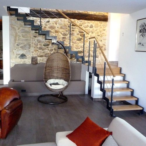 Лестница с поворотом на 90° - FERRO 5025 - Créateur d'escaliers Treppenmeister - с деревянными ступеньками / из металла / для бытового использования