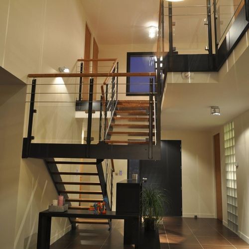 Лестница с поворотом на 180° - LOFT 5119D - Créateur d'escaliers Treppenmeister - с деревянными ступеньками / из металла / для бытового использования