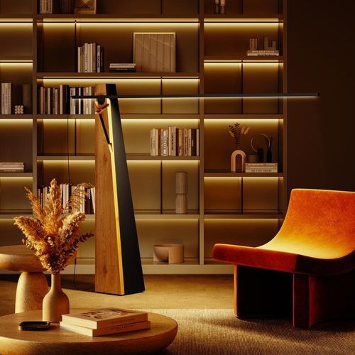 Напольная лампа - ASTOLFO HT - lumen center italia srl - из анодированного алюминия / из окрашенной стали / из дуба
