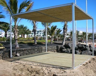 Самонесущая пергола - PERGOLA DAU - URBADIS Microarquitectura - из гальванизированной стали / тканевое покрытие / на заказ