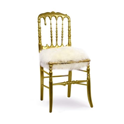 Классический cтул - EMPORIUM - BOCA DO LOBO - для интерьера / из литого алюминия / из экологического меха