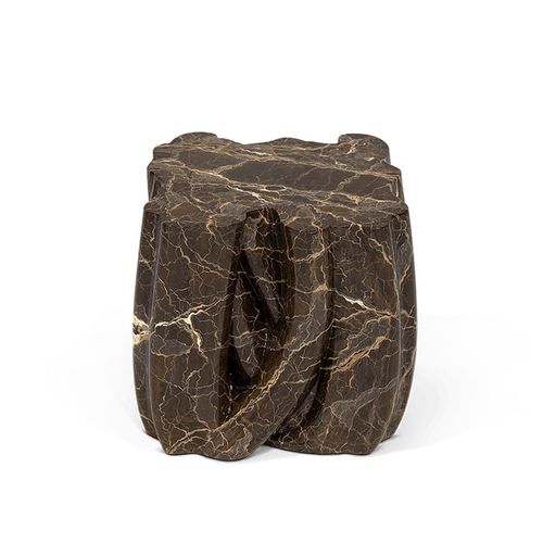 Вспомогательный столик уникальный дизайн - MONOCHROME FAUX-MARBLE - BOCA DO LOBO - из стекловолокна / с основанием из стекловолокна / на заказ