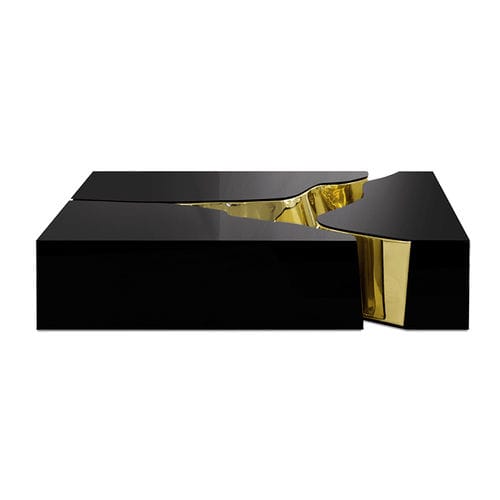 Современный журнальный столик - LAPIAZ BLACK GOLD - BOCA DO LOBO - из лакированной древесины / с основанием из шлифованной латуни / с основанием из древесины