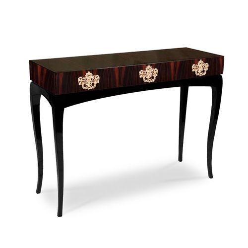 Классический стол-консоль - TRINITY ROSEWOOD - BOCA DO LOBO - из красного дерева / с основанием из древесины / прямоугольный