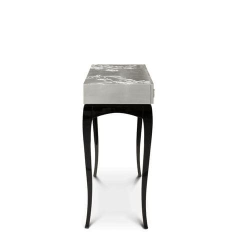 Стилизованный стол-консоль - TRINITY SILVER  - BOCA DO LOBO - из красного дерева / с основанием из древесины / прямоугольный